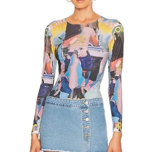 Fiorucci Poster Print Long Sleeve Top
